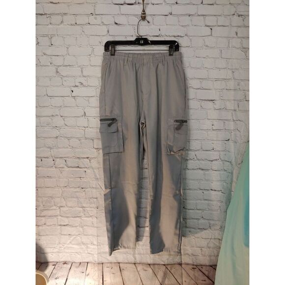 Boy's Size Large Grey Cargo Pocket Track Pants - Picture 4 of 5